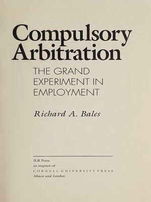 cover image of Compulsory Arbitration